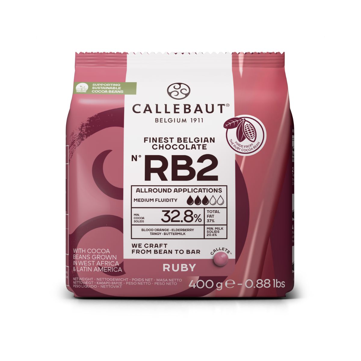 Callebaut Chocolade Callets -Ruby- 400g