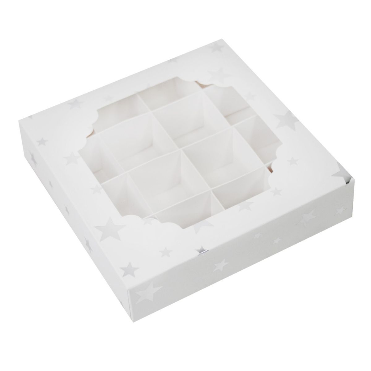 Simply Making Treat Box & Inserts Zilveren Sterren 16 Vakken pk/5